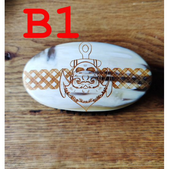 BEARD BRUSH XL - HORN & PEARWOOD